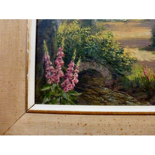 51 - Pictures: to include SA Court - a seascape with crashing waves&nbsp; oil on board&nbsp; bears a sign... 