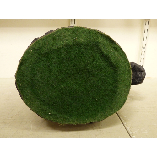 6 - Two pottery sculptures, a bust of a unicorn with a crown around its neck  20