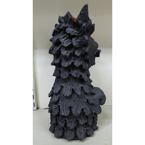 6 - Two pottery sculptures, a bust of a unicorn with a crown around its neck  20