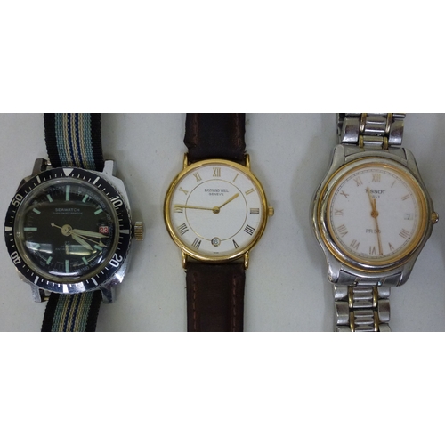 12 - Wristwatches&nbsp; variously cased and strapped: to include examples by Roamer, Raymond Weil and Tim... 