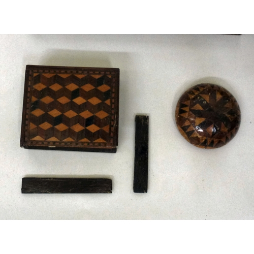 15 - Victorian Tunbridge ware collectables: to include a letter rack&nbsp; 5