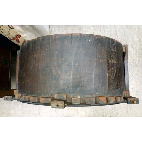 57 - An early 19thC satinwood inlaid mahogany longcase clock; the 8 day movement faced by a painted Roman... 