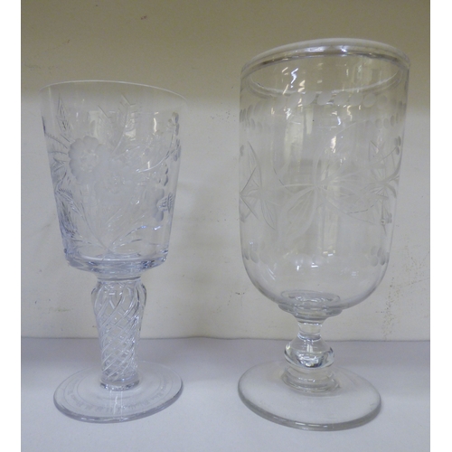 75 - Glassware: to include a late 18thC ale glass with a cotton twist stem&nbsp; 7