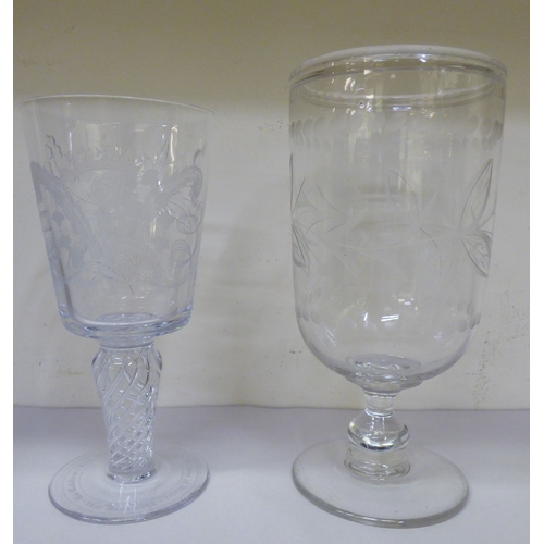 75 - Glassware: to include a late 18thC ale glass with a cotton twist stem&nbsp; 7