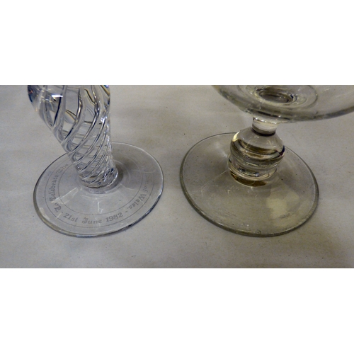 75 - Glassware: to include a late 18thC ale glass with a cotton twist stem&nbsp; 7