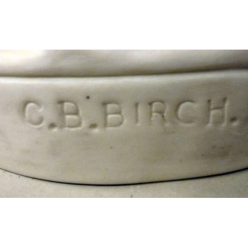 18 - A mid Victorian Parian group, a female nude and two deer&nbsp; inscribed CB Birch&nbsp; 1866&nbsp; 2... 