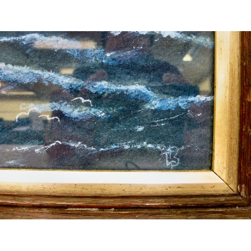 27 - A late 19thC study, a ship off the south coast of England  watercolour  9