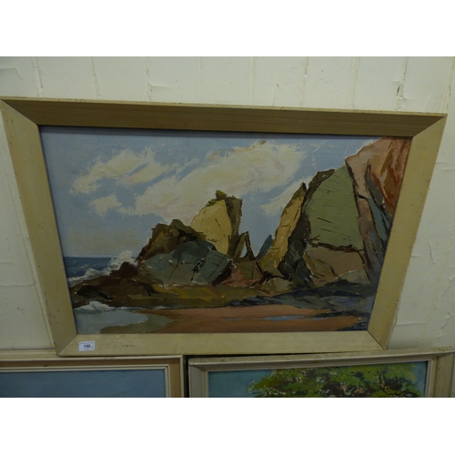 Rosa Harding - three landscape pictures mixed media labelled verso ...