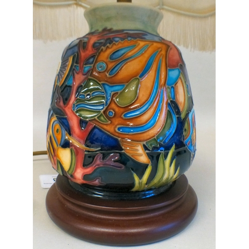 13 - A Moorcroft pottery Martinique pattern table lamp  marks not visible  10