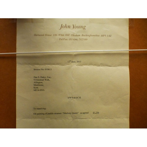 22 - John Young - 'Medway Queen'&nbsp; oil on board&nbsp; bears a signature&nbsp; 15