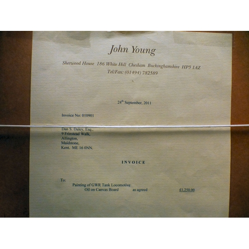 23 - John Young - 'GWR Tank Locomotive'&nbsp; oil on board&nbsp; bears a signature&nbsp; 15