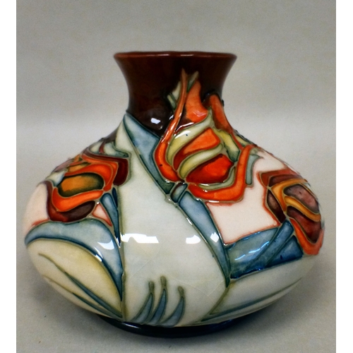 25 - A Moorcroft pottery Red Tulip pattern vase  bears printed marks  4.5