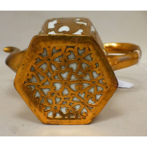 26 - A mid/late 19thC (possibly French) coffee pot, in milk coloured porcelain, decorated in relief with ... 