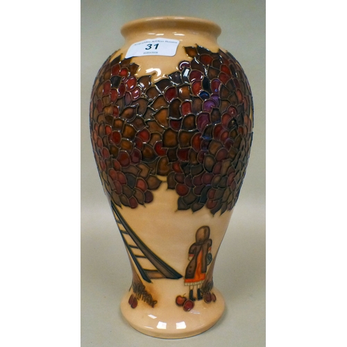 31 - A Moorcroft pottery Apple Tree pattern vase bears printed marks  dated '97  10.5