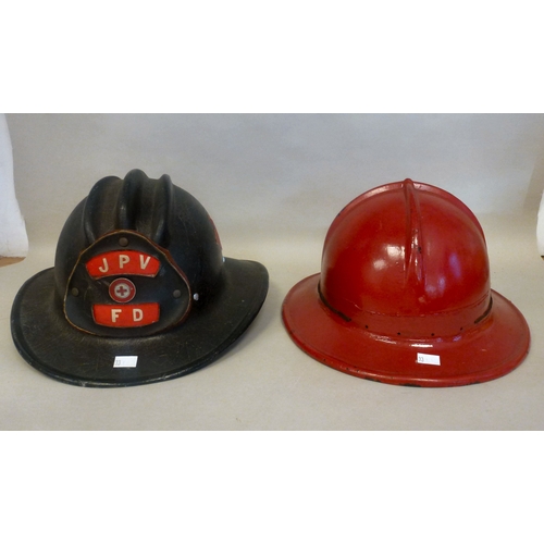 33 - Six Emergency services helmets: to include UK and American examples(Please Note: this lot is subject... 