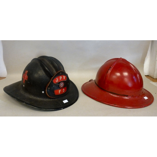33 - Six Emergency services helmets: to include UK and American examples(Please Note: this lot is subject... 
