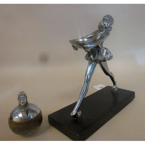 36 - An Art Deco Ronson cast metal Rondelight ballerina table lighter&nbsp; 7