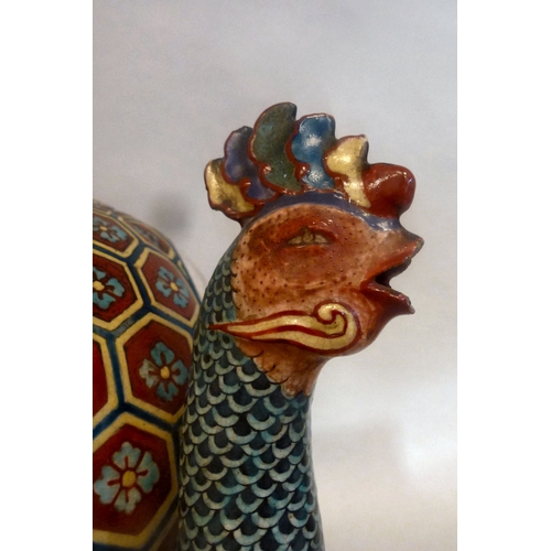 38 - An early 20thC Japanese satsuma porcelain teapot, the handle and spout fashioned as a cockerel