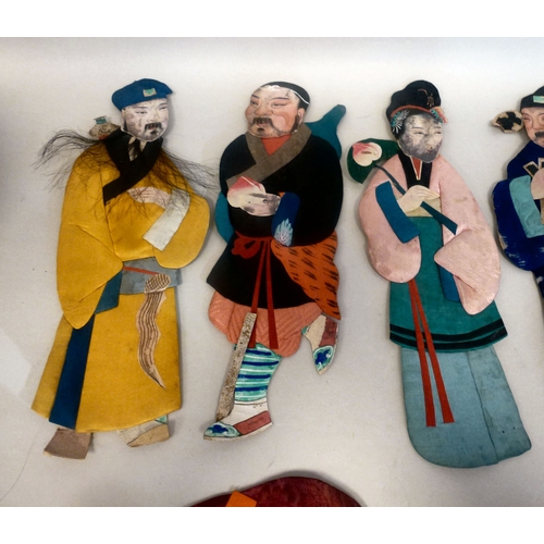 40 - Eight mid 20thC Japanese fabric and card figures&nbsp; 14