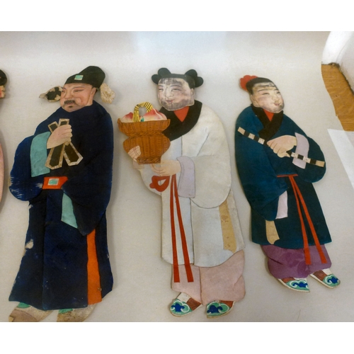 40 - Eight mid 20thC Japanese fabric and card figures&nbsp; 14