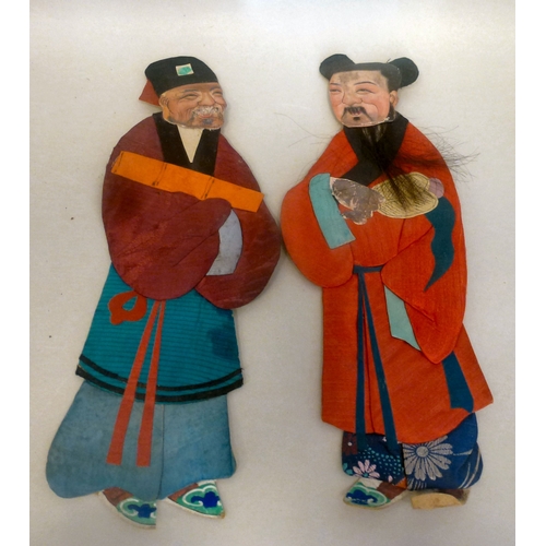 40 - Eight mid 20thC Japanese fabric and card figures&nbsp; 14