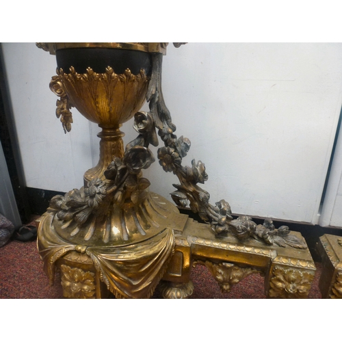 48 - A pair of late 19thC French cast brass andirons  19