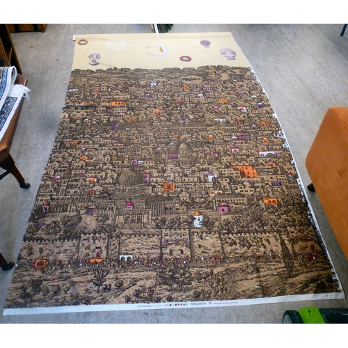 49 - A Fornasetti Gerusalemme pattern fabric panel&nbsp; 57