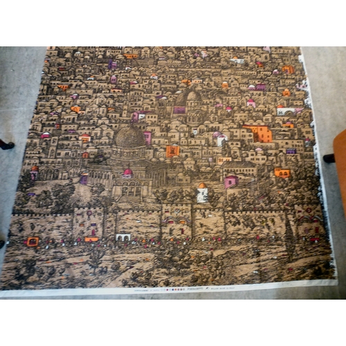 49 - A Fornasetti Gerusalemme pattern fabric panel&nbsp; 57