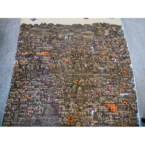 49 - A Fornasetti Gerusalemme pattern fabric panel&nbsp; 57