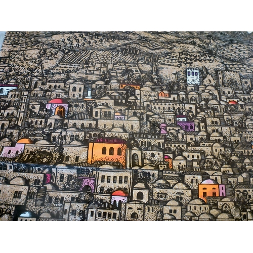 49 - A Fornasetti Gerusalemme pattern fabric panel&nbsp; 57
