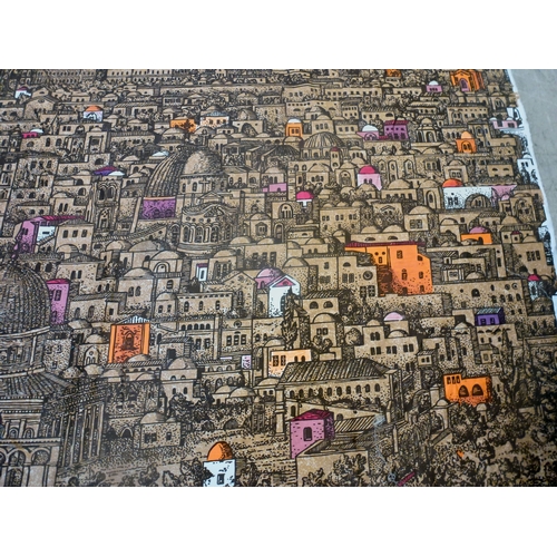 49 - A Fornasetti Gerusalemme pattern fabric panel&nbsp; 57