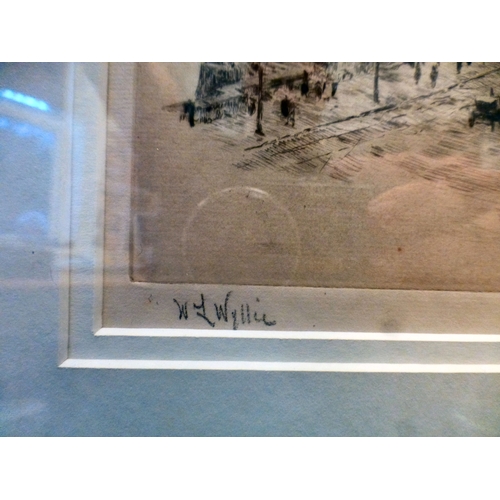 52 - After William Lionel Wyllie - 'Thames Embankment with Cleopatra's Needle'  print  bears a pencil sig... 