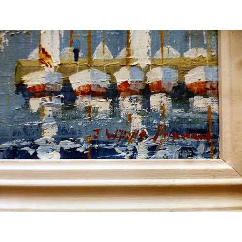 57 - John Wynne Morgan - a Spanish marina&nbsp; oil on canvas&nbsp; bears a signature&nbsp; 19