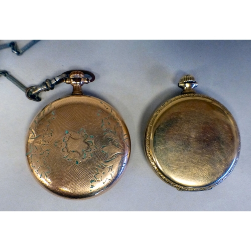31 - Three American rolled gold cased pocket watches