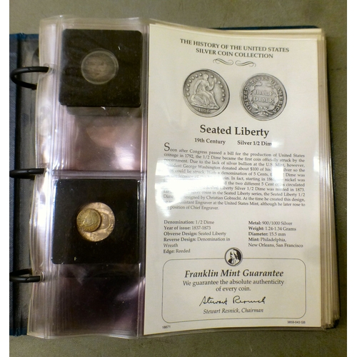 36 - A (near complete) Franklin Mint produced album of 'History of The United States Silver Coin Collecti... 