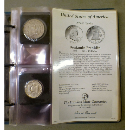 36 - A (near complete) Franklin Mint produced album of 'History of The United States Silver Coin Collecti... 