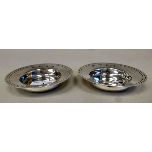 43 - A pair of Armada style silver metal dishes  London 1965  3.5