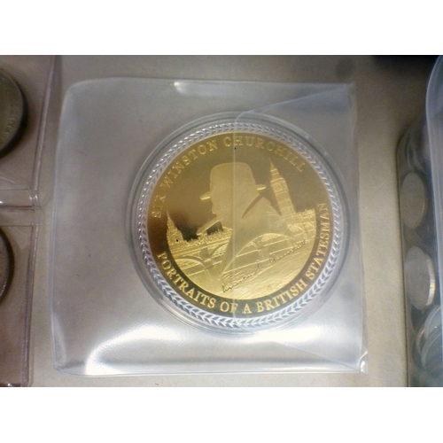 51 - Uncollated British, American and other coinage: to include a proof example for Winston Churchill