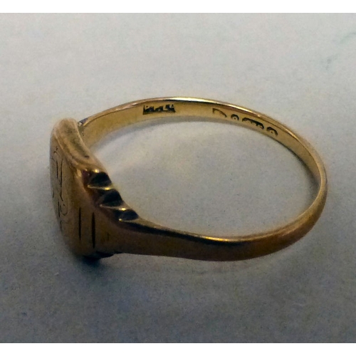 56 - Three 9ct gold signet rings&nbsp; (approx. combined gross weight 8.5grms)