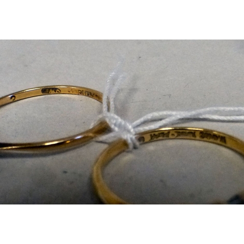 58 - Two 18ct gold and platinum five stone diamond rings&nbsp; (approx. combined gross weight 4grms)