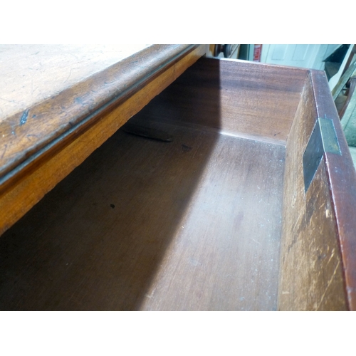35 - A late Victorian mahogany five drawer dressing chest, on a plinth and casters&nbsp; 43