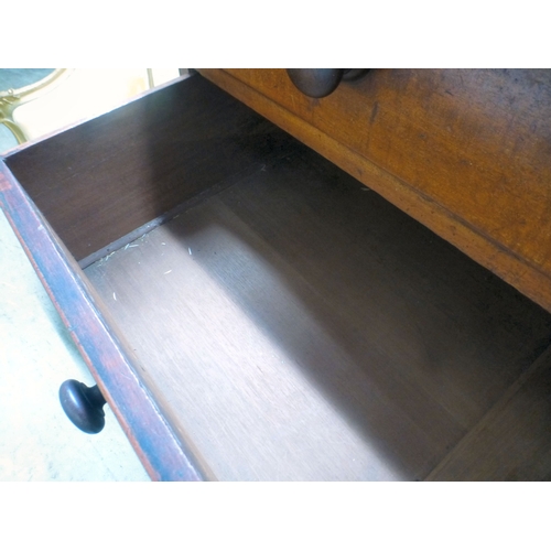 35 - A late Victorian mahogany five drawer dressing chest, on a plinth and casters&nbsp; 43