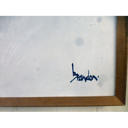39 - Brandon - a cavalry battle&nbsp; oil on canvas&nbsp; bears a signature&nbsp; 21