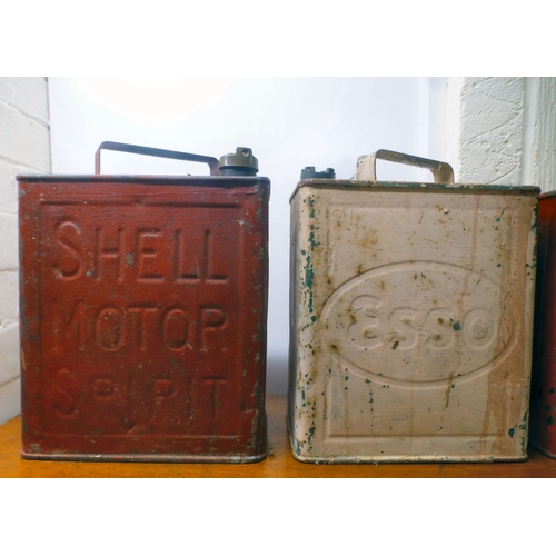 43 - Three vintage cast metal jerry cans
