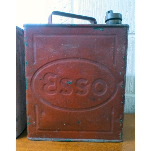 43 - Three vintage cast metal jerry cans