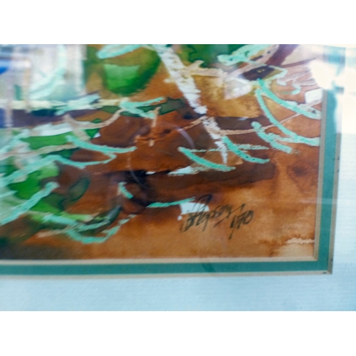 44 - Five framed works: to include land and seascapes  watercolours & oils  some bearing indistinct s... 