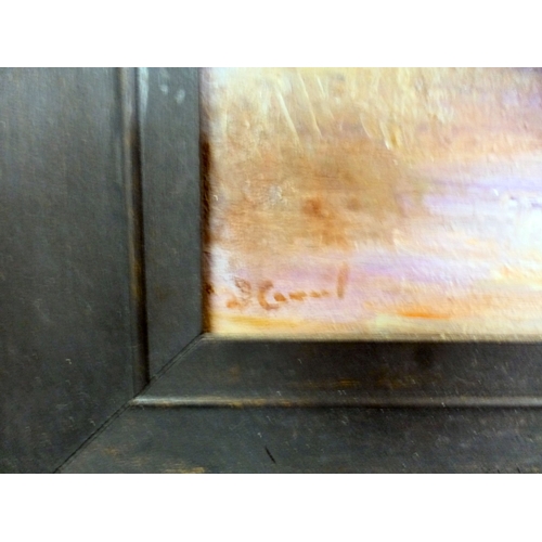 44 - Five framed works: to include land and seascapes  watercolours & oils  some bearing indistinct s... 