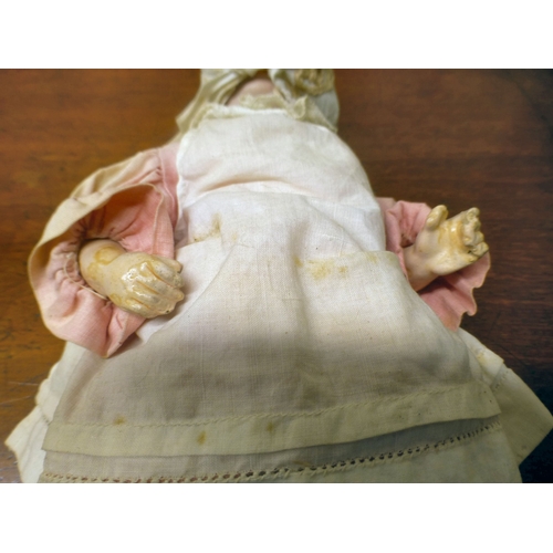47 - An early 20thC bisque head doll&nbsp; unmarked&nbsp; 8