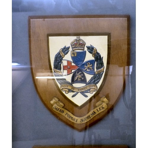48 - A framed display of RFC/RAF themed, shield shaped plaques  26