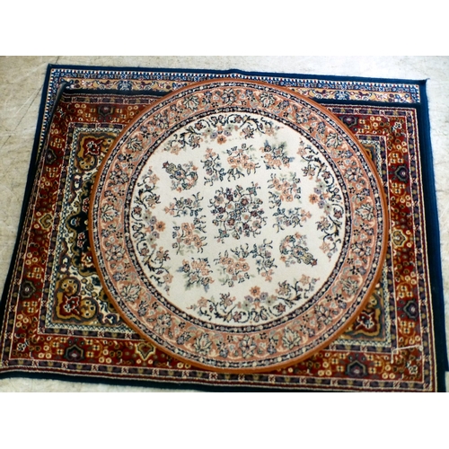 51 - Three machine made rugs&nbsp; various sizes; and another, North Central Persian style prayer mat&nbs... 